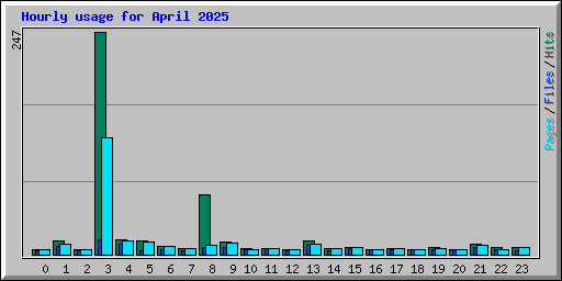 Hourly usage for April 2025