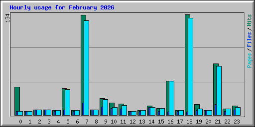 Hourly usage for February 2026